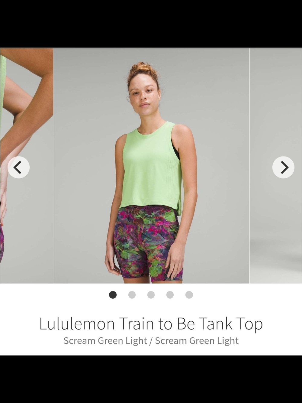lululemon athletica Train To Be Tank Top Scream Green Light Size 12